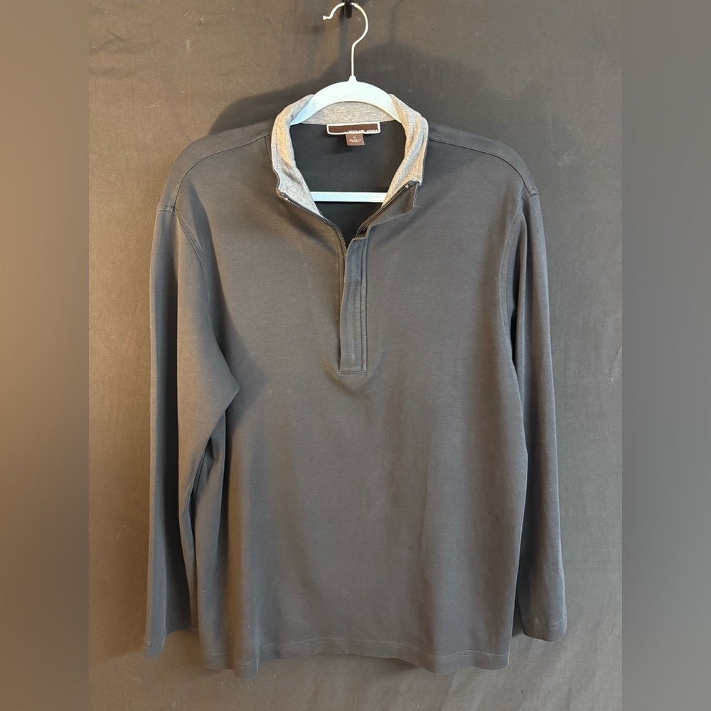 Michael Kors Black Quarter-Zip Jacket Large